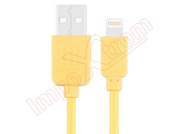 Cable de datos amarillo mostaza de conector lightning a USB, 1 metro de longitud